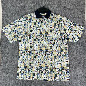 John Henry Shirt Mens Extra Large Linen‎ Button-up Resort Golf Clubhouse Links